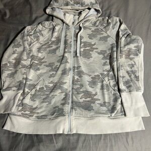 Athleta Triumph Grey Camo Hoodie Jacket Size 1X